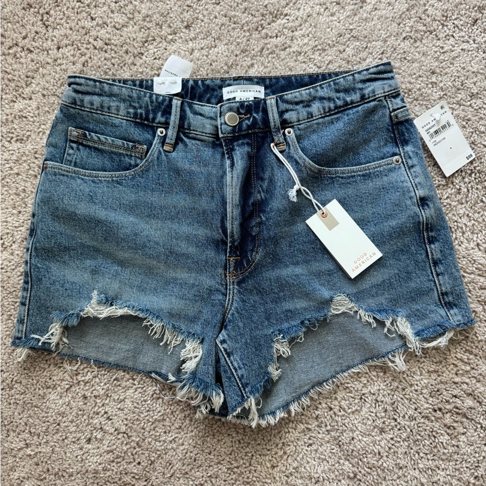 Good American Women's Blue Denim Shorts
